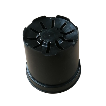 Plastic black injection molding flower pot of straight-edged